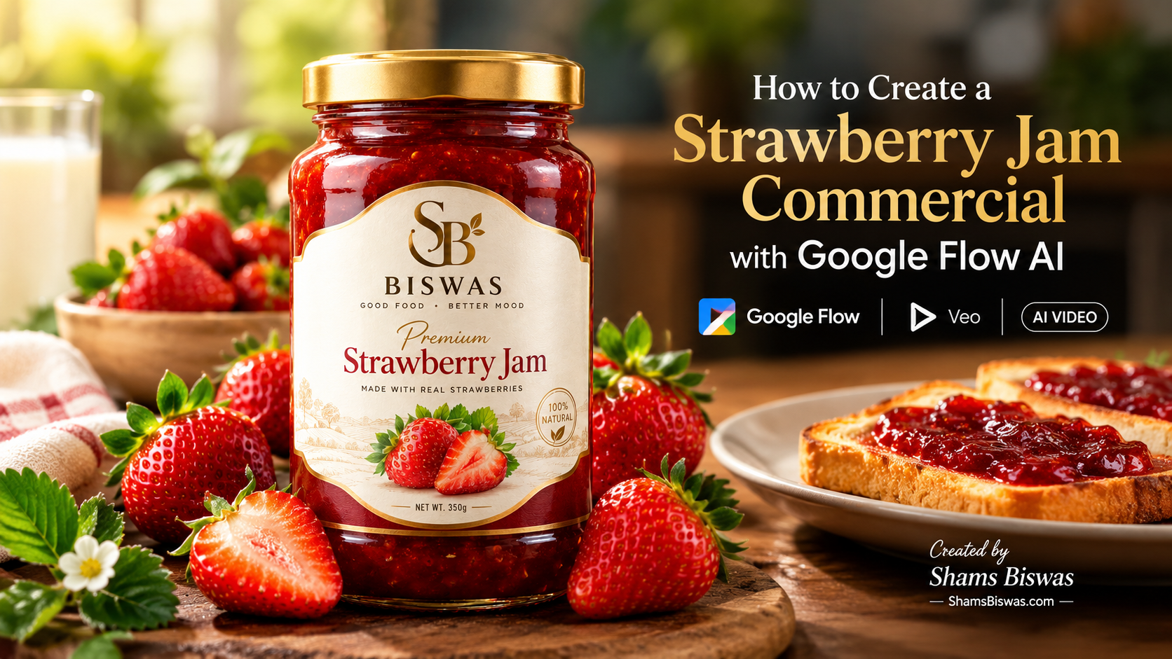 How to Create a Premium Strawberry Jam Commercial with Google Flow AI